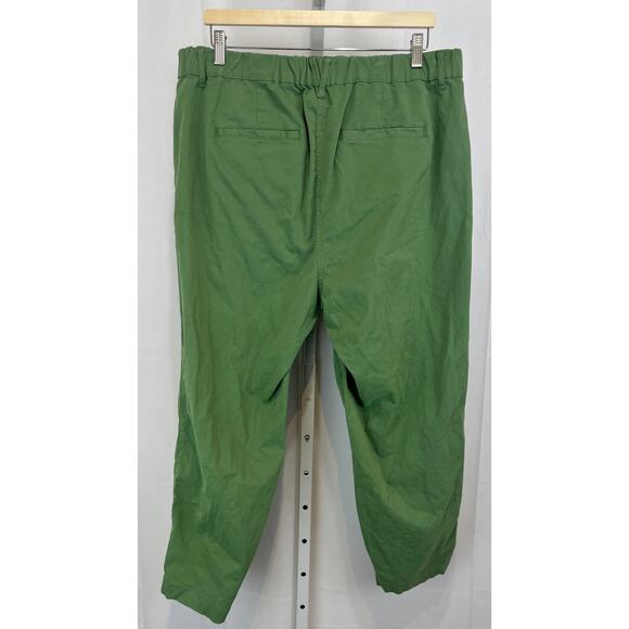 UNIVERSAL STANDARD Breezy Weekend Pants Twill Slim Straight Casual Green S 14 16 - Picture 2 of 12